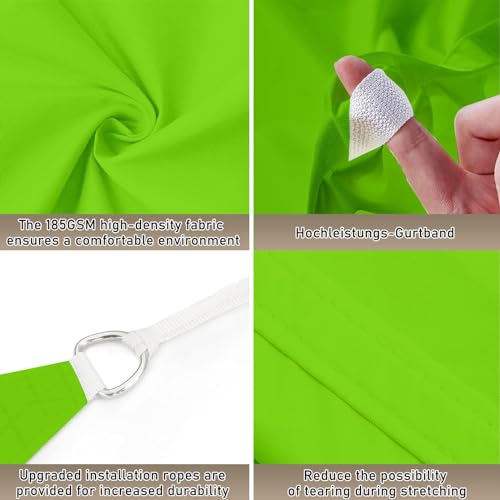 Voile d'ombrage rectangulaire 2.5 x 7 m avec auvent extérieur polyester vert