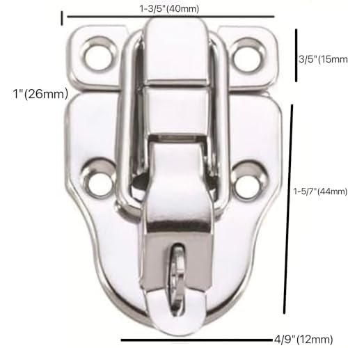 BfyBest Wood Box Toolbox Cabinet Metal Spring Loaded Latches Catch Toggle Hasp (Pack of 4)