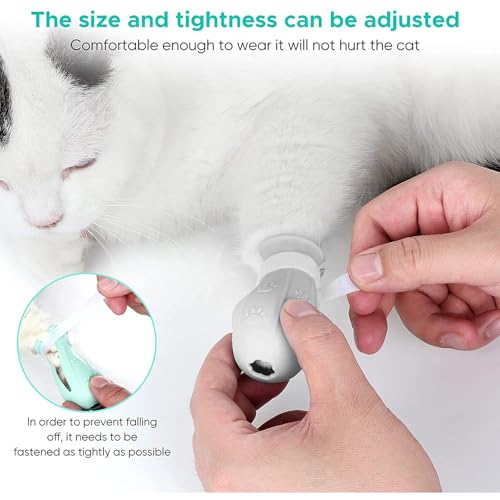 Image of 4 Pieces Cat Scratch Cover for Nursing Rehabilitation Cat Boots for Cats Only, Adjustable Cat Bathing Gloves (Grey)
