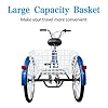 MarKnig 7 Speed Adult Tricycle, 26 Inch 3 Wheel Bikes with Large Basket, Cruiser Bike for Women/Men/Seniors, Adult Trike for Outdoor/Shopping/Recreation/Picnic (Blue) #4