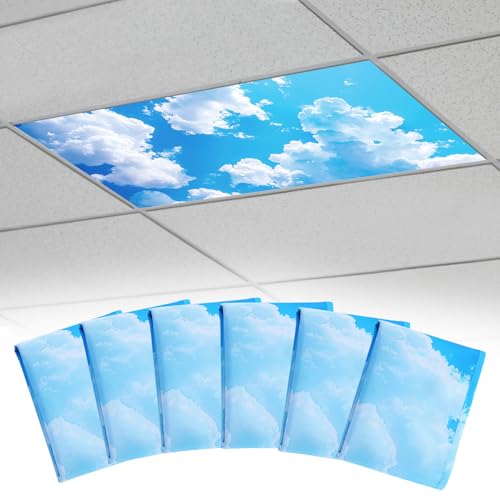 Fluorescent Light Covers for Ceiling Lights Classroom with 10 Strong Magnet
