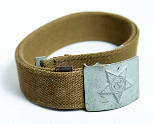 Vintage Military Belt for Men - WW2 & Soviet - Russian Field Belt in Green Canvas2