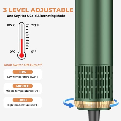 Image of 5 in ONE Hair Dryer Brush, Blow Dryer Curling Wand Hair Styling Tools Set, Ionic Hot Air Brush Round Brush Blow Dryer, Left&Right Styler 100-120V