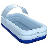 Inflacin rpida: la piscina inflable adopta la tecnologa de microinduccin, la fuente de alimentacin de bajo voltaje, libera sus manos y se infla rpidamente. Y tiene una funcin de inflacin automtica de un solo botn, puede inflar rpidamente en tres minutos, sin esperar durante mucho tiempo antes de jugar.