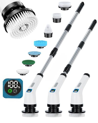 Image of Electric Spin Scrubber for Bathroom | Shower Cleaner Brush with Long Handle