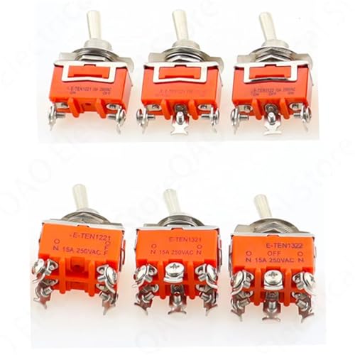 Interruptor de palanca E-TEN1221 con terminal SPST de 15A y 250V para control encendido 5