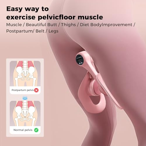 Image of Inner Thigh Exerciser Pro 2025 - Auto-Rep Tracking, Custom Resistance, LED Pelvic Trainer, 360 Leg & Glute Toner for Women (Pink)