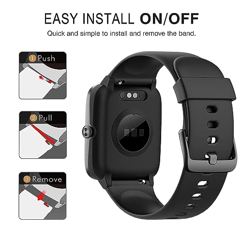 Harikiri Smartwatch Armband Kompatibel mit Veryfitpro ID205L,Uhrenarmband 19mm fr Yamay Fitness,GRV,Willful,Popglory, Blackview,UMIDIGI,ID205S ID205G ID215G ID216 SW020 SW023 WF021 WF025 Uwatch3