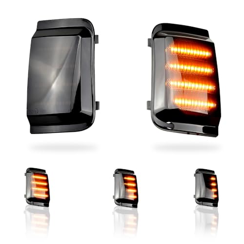 MKptopia LED dynamique marqueur latéral clignotant séquentiel compatible avec Peu-geot Boxer Fia-t Ducato 2006-2019 - Noir (version mise à jour)