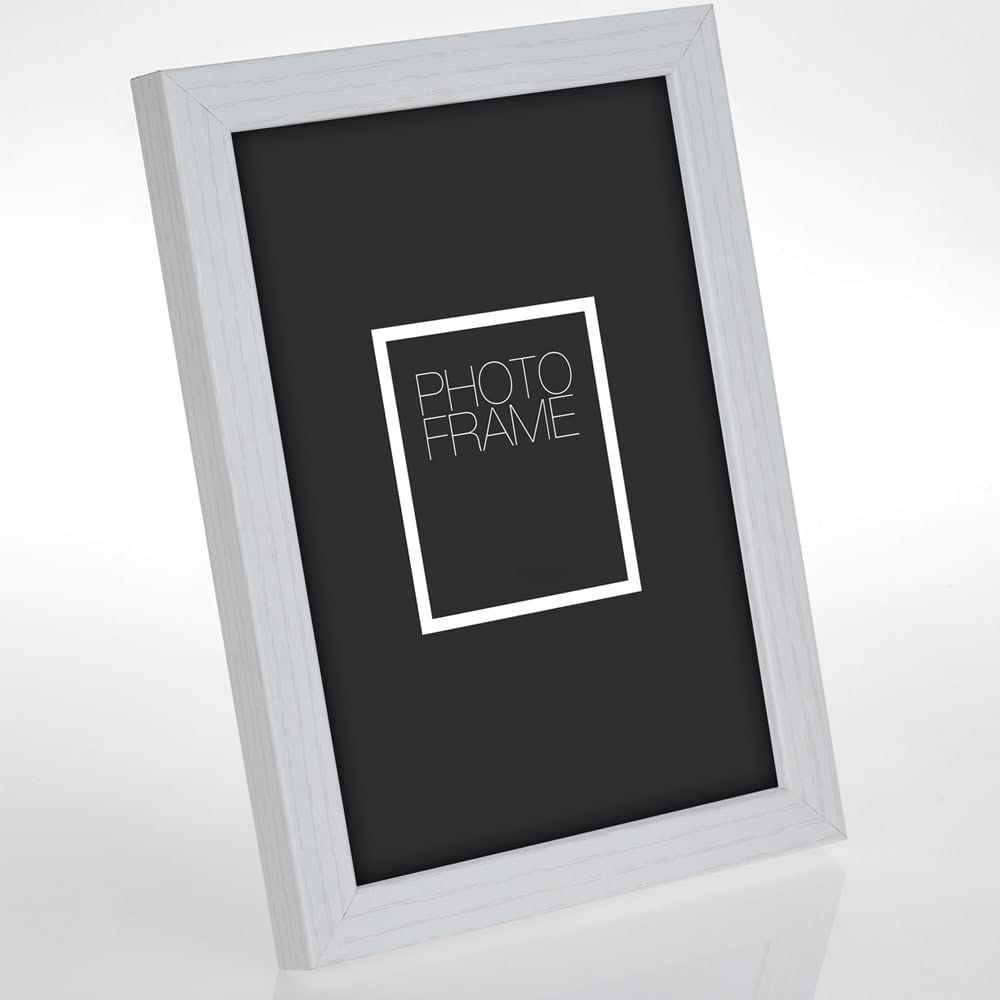 Matches21 Cornice portafoto in legno bianco per foto & foto stile shabby con catena 13 x 18 cm