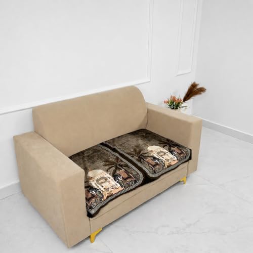 Image of Homerz Premium 'Luxe Series' Sofa Cover | Holland Velvet Fabric | Smooth Finish | Anti-Slip Fleece Backing Couch Protector (Maharaja, 2 Seater, Only Seat Cover)