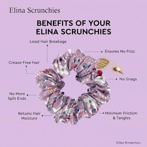 Image of Elina Luxury Printed Scrunchies Set Anti-Hair Breakage, Patterned Hair Ties for Girls & Women, Soft Elastic Rubber Bands, Best Gift For Mom, Sister, Friends (Pack of 12)(Mix Light Prints)