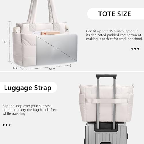 Puffer Tote Bag Lightweight Recycled Fabric