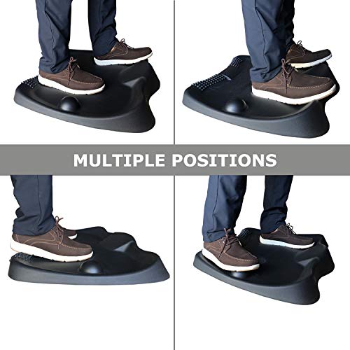 Sunflower Home Comfort Standing Desk Mat Anti Fatigue Office Ergonomic Not Flat Foot Massage Mat Floor Stand Up Desk Mats for Workstation Kitchen Memory Foam Black Extra Thick Cushion Pad - Thumbnail 4