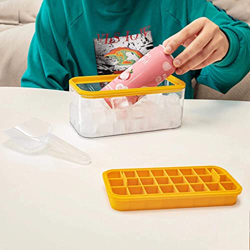 Bandeja para hielo de silicona con tapa y contenedor, 24 cubos miniatura 3