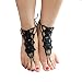Crochet Black Barefoot Sandals,Beach Pool,Nude shoes,Foot jewelry,Footless sandles,Beach Wedding Jewelry,Yoga Chain,Anklet, Wedding shoes, Beach Wedding, Summer shoes, One Size Fits All