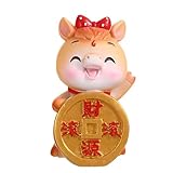 Obotsnoi エレガント 干支 馬 樹脂 ミニチュア彫刻 中国の旧正月装飾 デスクアクセント フェスティブ ギフト オーナメント コンパクト 風水デスクデコレーション