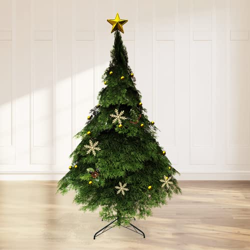 Maylai 27.6 inch Large Christmas Tree Stand for Artificial Trees, Folding Christmas Tree Base for 3 Ft to 9 Ft Artificial Trees, Fits 0.5-1.25 Inch Tree Pole,(Green)