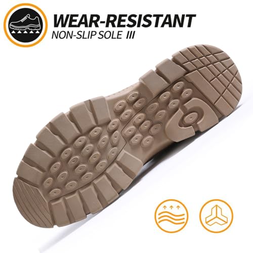 Steel Toe Boots for Men Indestructible Construction Steel Toe Work Shoes Breathable Lightweight High Top Safety Work Boots for Men.4