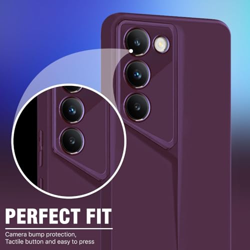 Image of WOW IMAGINE Slim Back Cover for Vivo Y200e 5G | Vivo T3 5G | Blade Series Ultra Thin Case with Lightweight Design | Camera Protection | Soft Matte Silicone Flexible Mobile Case - Purple