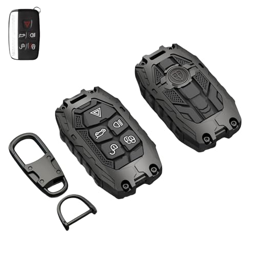 Heavy Metal Key Fob Cover Case Protector for Land Rover, Keychain, Accessories for 2010-2017 Land Rover Range Rover Evoque, 12-15 LR2 LR4 Discovery & 2011-up Jaguar XE XJ XF XK F-Type F-Pace(Model-B)