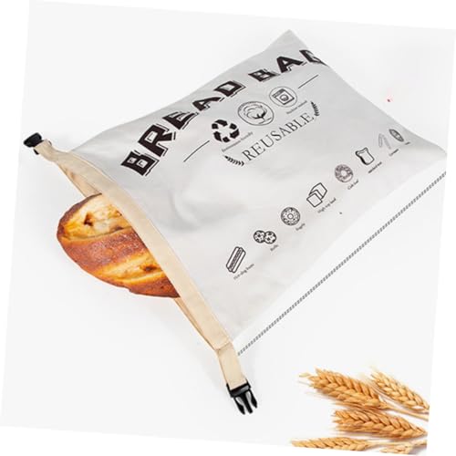 Bolsa de pan reusable grande de algodón orgánico resistente con hebilla 3