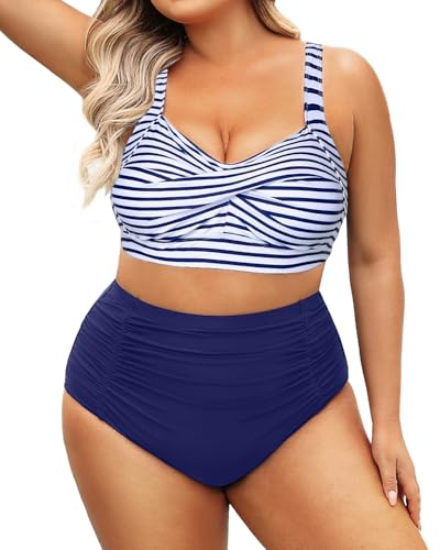 Image of Daci Women's Plus Size Bikini Sets - High Waisted Two-Piece Swimsuits with Tummy Control