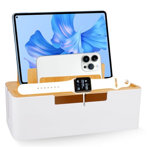 BAIFULAI Scatola di Gestione Cavi: 1 Scatola di Cavi Robusta in ABS, Salvaspazio per Casa e Ufficio (30 X 13 X 16 Cm, Bianco)