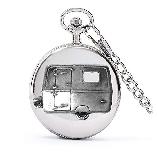 Montre gousset quartz homme argenté poli et médaillon sculpté Ref317