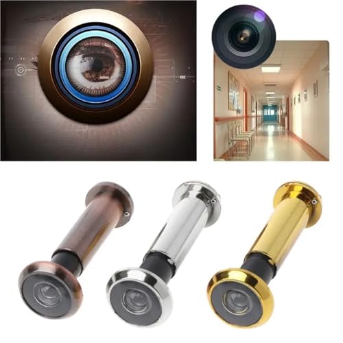 Mirilla para puerta 2 piezas para seguridad con visor para privacidad con vidrio óptico L (dorado) miniatura 5