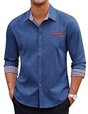 Coofandy Men's Casual Dress Shirt Button Down Shirts, 01-sky Blue, Medium