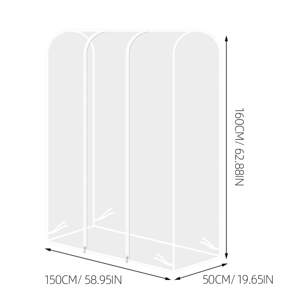 Copertura Trasparente per Appendiabiti 160x50x150 Cm in Plastico