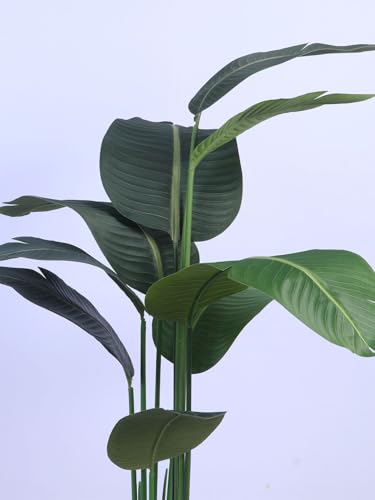 Image of ARICK DECOR 5Ft Artificial Bird of Paradise Plant in Pot, 5ft Realistic Faux Banana Leaf Tree for Home Decor, Office, Living Room & Balcony, Green