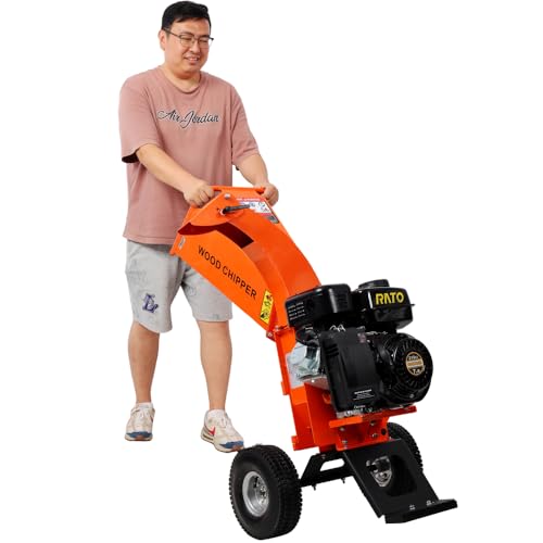 Homonova Mini Wood Chipper Shredder Mulcher, Wood Chipper, Heavy Duty 7HP 212cc Gas Powered 3 Inch Max Capacity, Compact Design with EPA Certified Engine, Professional Landscaping Tool