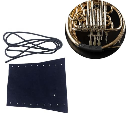image for TUOREN Genuine Leather French Horn Hand Guard Anti-skid DIY Rope Perfo