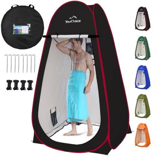 Image of Your Choice Pop Up Shower Tent 47.2 inch Wx74.8 /82.7 inch H Privacy Changing Tent | Waterproof Silver Coating Portable Shelter with Carry Bag for Camping, Beach, RV, Hiking, Fishing