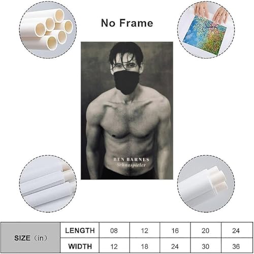 WHBRFO Ben BarnesPoster Bedroom Aesthetic Art Poster Decoration Decorative Wall Art Painting Canvas Mural Living Room PaintingUnframe-style08x12inch(20x30cm)