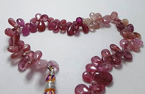 Saphir naturel multicolore en fil de perles poires pour créer vos bijoux d'été et de mariée