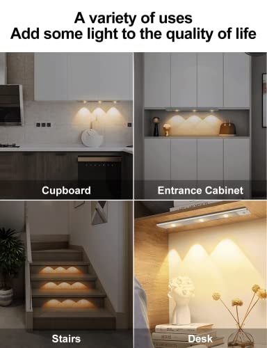 Image of FXPS LED Under Cabinet Lights, USB Rechargeable Battery Powered Kitchen Mountain Corrugated Lights, Closet Lights with Motion Sensor in 3 Color temperatures. (21.3in)