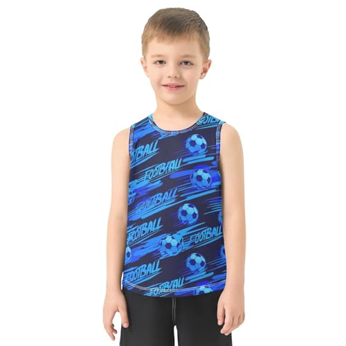 Football Motion Graphic Blue Boys Tank Tops Quik Dry Toddler Tank Top Undershirts T-Shirts for Kids,3T2