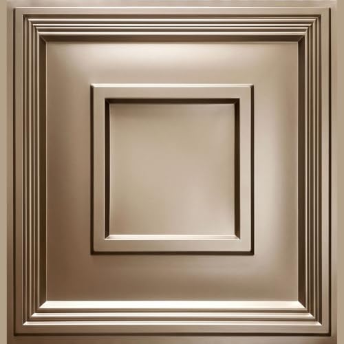Image of Kayra Decor PVC Ceiling Panel 60x60 cm|Square Panel|Metallic Coffee|50 Tiles Cover 200 Sq Ft| Modern False Ceiling|Royal & Elegant Finish