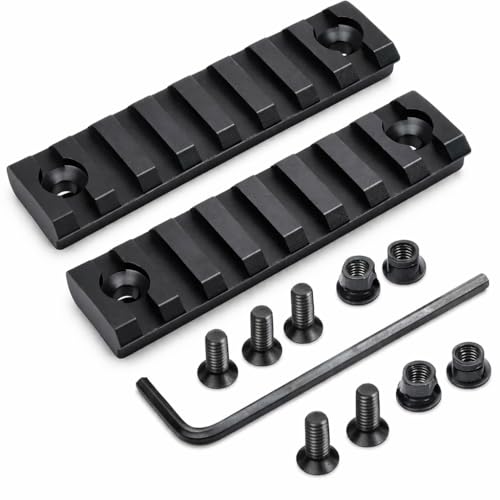 GOTICAL 7 Slots Keymod Picatinny/Weaver Rails Section for HandGuard keymod Mount Rail System | Black Matte - Set of 2 Pieces