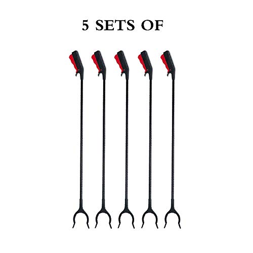 YAN JUN Household Garbage Pliers - Long Handle Picker - Sanitary Clips - Sanitation Sanitary Pliers - Retriever - Reinforced 捡 Garbage Clamp, 1/2/5/10 Set (Size : 5 sets of)