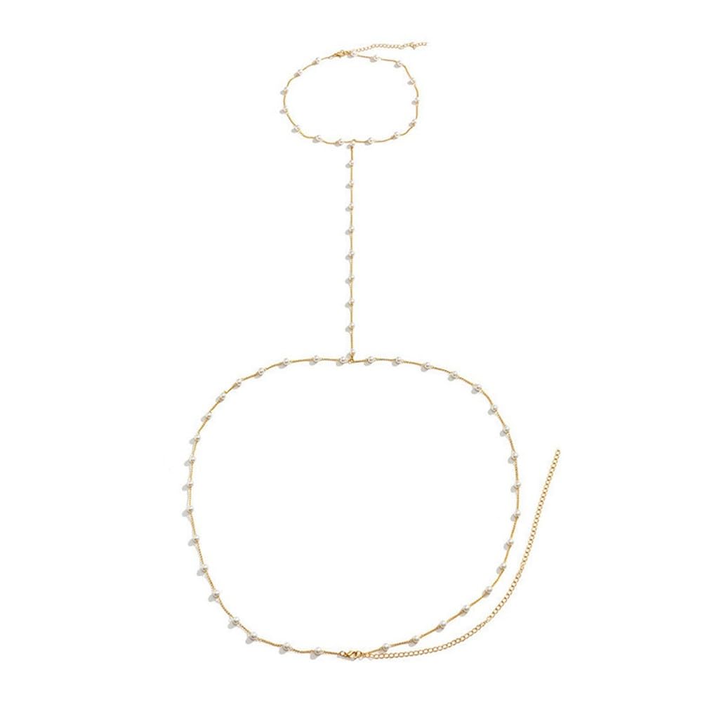 KLXSIVU Beach Tassel Chest Chain Pearl Handmade Body Female