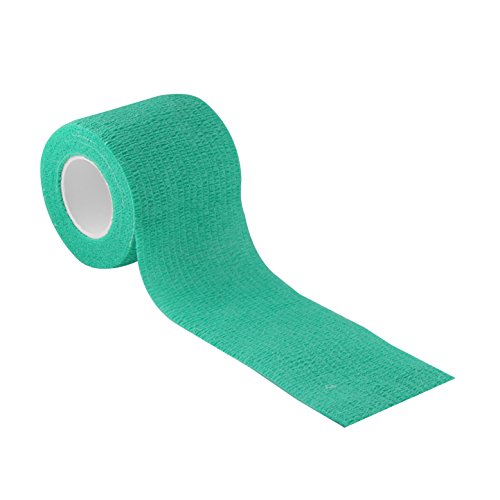 Image of Cohesive Self Adhesive Bandage | Self-Adhesive Compression Wrap - Sports, Gym & Joint Protection Tape | (Reusable & Waterproof, 5 cm X 4.5 Mtr) Crepe Bandage Pack of 2 (Green & Red)