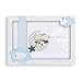Interbaby Parure Lit 60 x 120 cm Drap 152 x 102 cm + Drap Dessous 120 x 60 x 12 cm + Coussin 60 x 30 cm Coton Modèle Amoroso B/Bleu