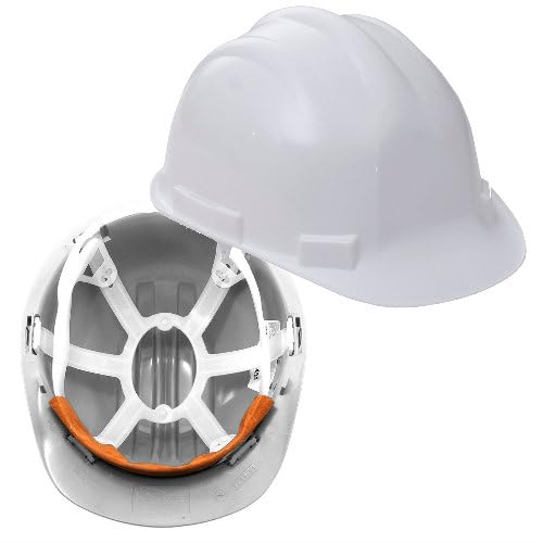 Hard Hat, Safety Helmet, Hard Hats Construction, Hardhat, PPE, Construction Helmet, Mens Womens Childs Multi-Position 6-Point Adjustable, Builders, Work Safety Equipment & Gear (White)