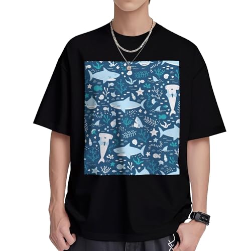 T-shirt poisson bleu femme coupe ample pour masquer les rondeurs