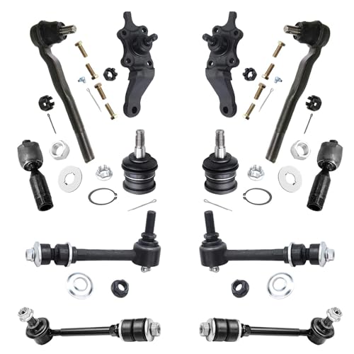 Image of Detroit Axle - V6 4x4 Front Suspension Kit for Toyota 1996-2002 4Runner 2 Ready Struts 4 Upper & Lower Ball Joints 4 Inner & Outer Tie Rods 4 Front Rear Sway Bars 1997 1998 1999 2000 2001 Replacement