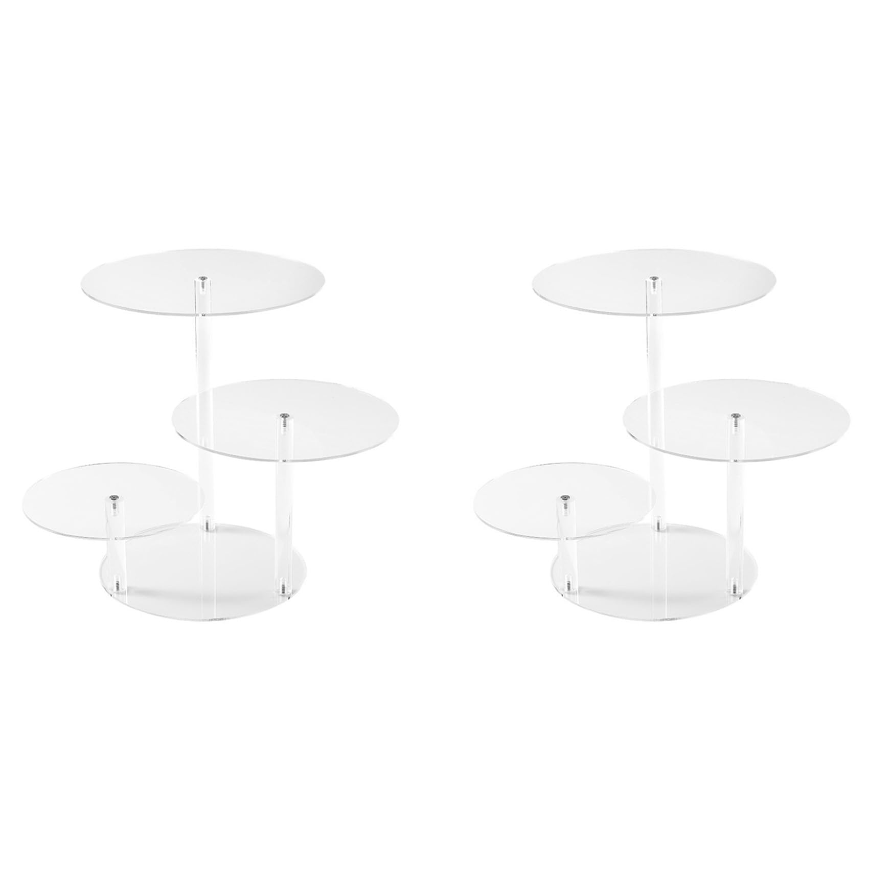 Hndhbfgrt 2X Round Acrylic Products Display Riser Stands, 3 Tiers Cupcake Stand Mini Display Rack for Cake